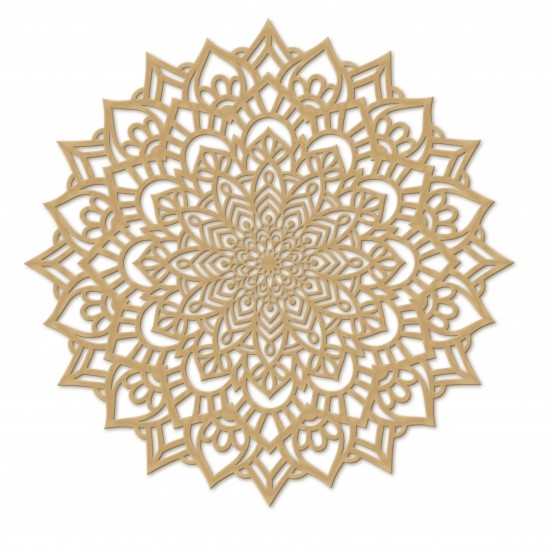 Produto artesanal recortado a laser em formato de Mandala Flor Geométrica | MDF